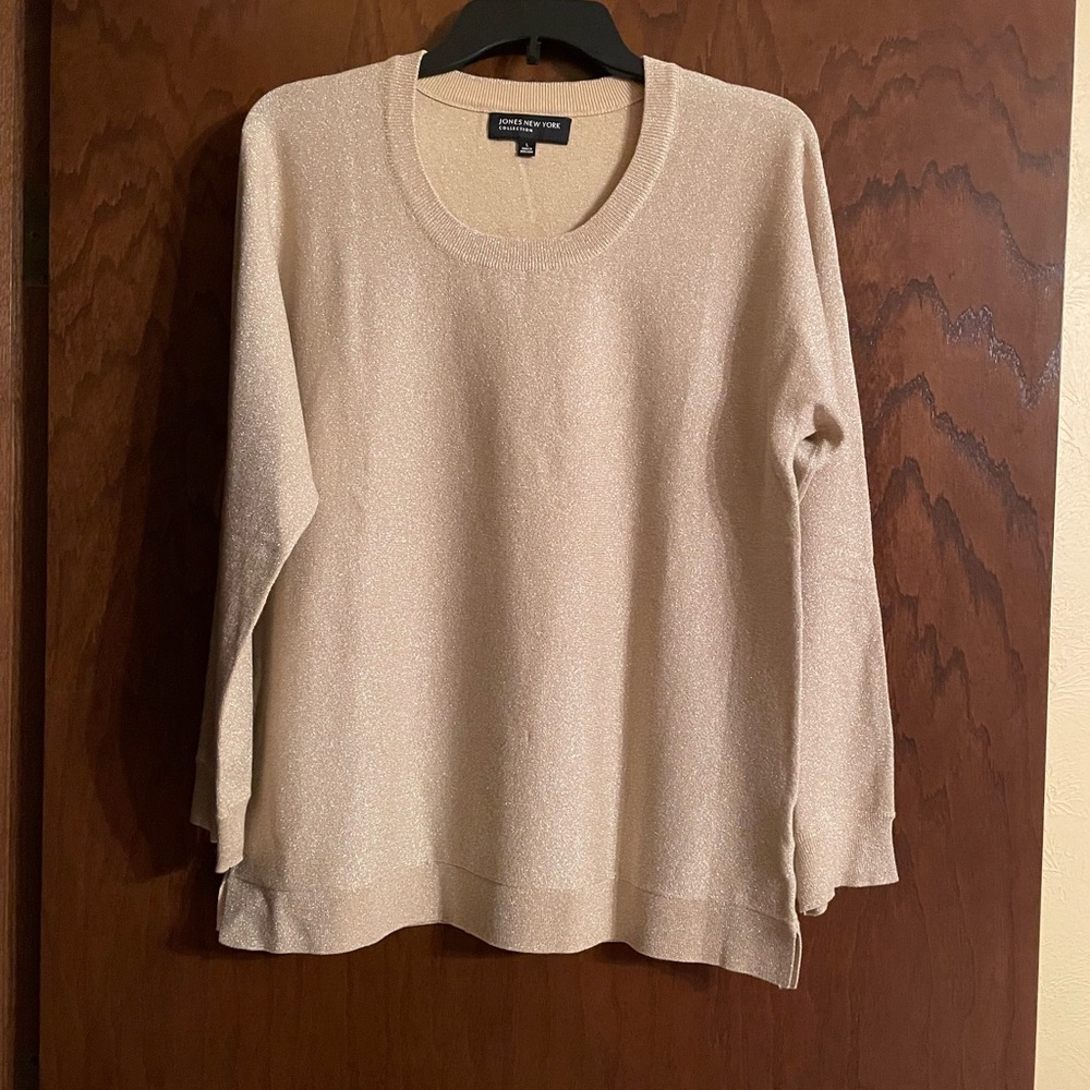 Beautiful Gold Metallic Jones New York Sweater